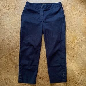 TALBOTS the Perfect Skimmer navy cropped ankle‎ cotton twill stretch pants
